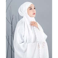 Telekung Travel Light Weight Silk Laser Cut- Umrah Prayer Dress for Muslim| Brilliant