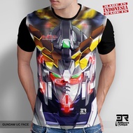 3D PRINT T-SHIRT DISTRO 3R UNISEX ADULTS & CHILDREN ANIME GUNDAM MOTIF ( GUNDAM UC FACE)