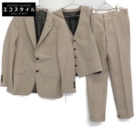 二手 Prada 米色 UAF036 三件式西裝，尺寸 46-44