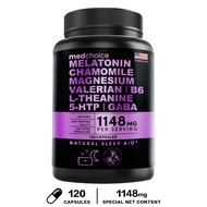 10-in-1 Sleep Hormone 6 mg Natural Sleep Aid Sleep Supplement with Theanine 5 HTP GABA Valerian Root