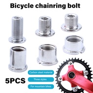5PCS High Carbon Steel Crankset Bolts Chainring Nuts for Mountain Bike Three Disk Styles