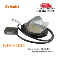 Autonics BJ100-DDT Photo Sensor 12-24VDC NPN Sensing distance 100mm Per unit