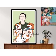Custom portrait digital art with poster and photo frame/boyfriend gift/girl friend gift/best friend 
