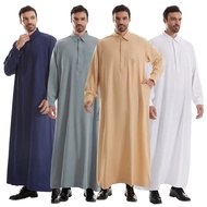 Kaftan Abaya Eid arab Eid Muslim lelaki panjang jubah Islam Dubai arab Saudi Dishdasha poket Abayas 