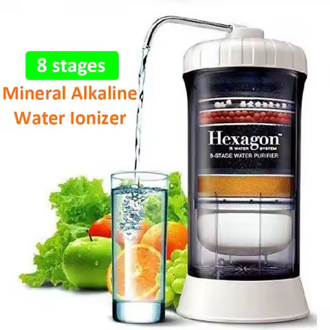 Household Countertop 8 Stage Filtration System Mineral Alkaline Water Ionizer Machine Tap Filter Dri