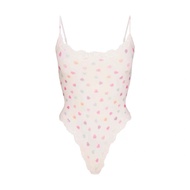 Kardashian Skims Fits Everybody Lace Trim Halter Floral Heart Onesie Valentines Day Special Edition 