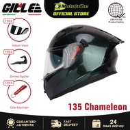 Gille Helmet Full face 135 CHAMELEON Series V1 Solid Full Face Dual Visor helmet motorcycle for men