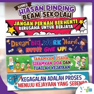 BANNER HIASAN DINDING KELAS & SEKOLAH / BANNER BEAM / BANNER KATA-KATA HIKMAH DESIGN TERKINI 2024