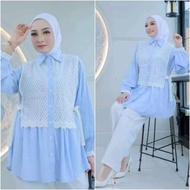 KEMEJA ASOKA 41457 striped work blouse shirt by extu 41197