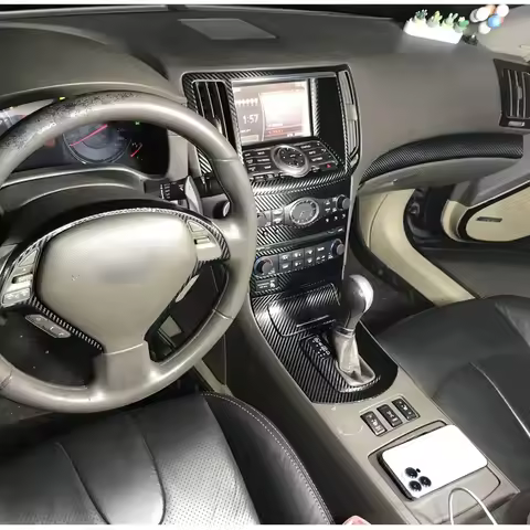 For Infiniti G37 G37S coupe 2 door Car-Styling 3D/5D Carbon Fiber Car Interior Center Console Color 