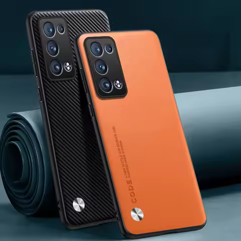 Luxury PU Leather Case For OPPO Reno 6 Pro Plus Back Cover Matte Silicone Full Protection Phone Case