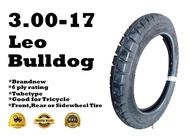 300-17 (3.00-17) LEO BULLDOG 6 PLY TUBETYPE LEO TIRE BRANDNEW