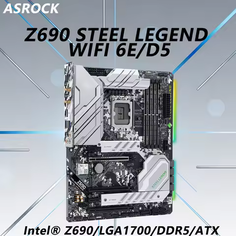 Z690 LGA1700 Motherboard ASROCK Z690 Steel Legend WiFi 6E/D5 Placa Mãe CPU For 14/13/14th Gen i9-149