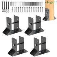 ELEGANT Deck Railing Support, Steel Heavy-Duty Post Support Bracket, Universal Black Premium 4x4 Inc