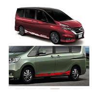 2PCS Car Side Door Stickers For Nissan Serena C23 C24 C25 C26 C27 Accessories Tuning Long Stripes Gr