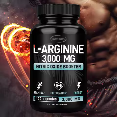 L-Arginine 3000mg - for Energy, Strength and Endurance Support During Exercise | Muscle Mass, Non-GM