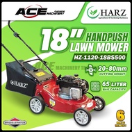 [HARZ] HZ-1120-18BS500 4-STROKE B&S ENGINE HAND PUSH LAWN MOWER 18"INCH 65LITER Grass Bag 140cc