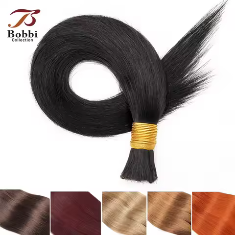 Human Hair Bulk for Braiding Straight Natural Hair Black Brown 99j Burgundy #27 Blonde #30 Ginger Or