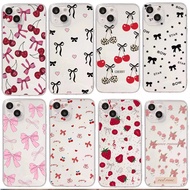 Transparent Bow Strawberry Casing For OPPO Realme 15 Pro C75 C65 C61 C63 C53 C51 Note 70 50 60 C71 C