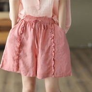 Daily Essentials: Cotton Linen Retro Styled Shorts for Women