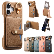 For Samsung Galaxy A33 A25 A24 PU Leather Wallet Phone Case with Card Holder Ring Stand and Makeup M