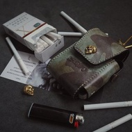 隨身煙盒煙包打火機套腰包 純手工牛皮 客製化刻字禮物 訂製顏色