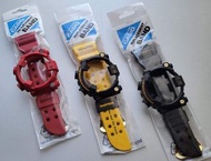 CASIO G-SHOCK gshock 100% ORIGINAL PARTS 蛙人 黑金蛙皇 蛙后 黑黃 LOVE THE SEA AND THE EARTH FROGMAN 全新原裝錶帶+殼 +