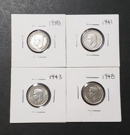 (澳洲老銀幣) 澳洲6 pence銀幣共4枚  VF品相