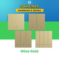 Schneider Avataron C Series Wine Gold Wall Switche Socket Plug Suis Lampu Rumah Suis Soket Plug Wall