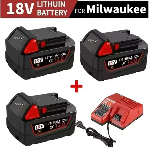 For Milwaukee M18 Battery 18V 12.0Ah 9.0Ah Replacement Lithium Battery for Milwaukee M18 48-11-1815 