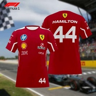 Hot Sale Ferrari Formula 1 Racing Team Uniform Men’s Outdoor Short Sleeve Sports Top Quick Dry Breat