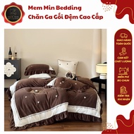 (L547)Smooth Milk Velvet Bedding Set - MemMinbedding Luxury