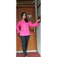 Blouse Katun Baloteli Warna Pink Fanta