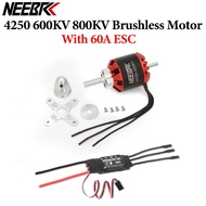 NEEBRC D4250 4250 600KV 800KV RC Outrunner Brushless Motor 3-7S With 60A Brushless ESC UBEC 3-6S 5V/