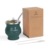 Cuopru yerba mate cup Bombilla - ชามาเต แก้ว กอบด้วยฟาง ที่กรองชาประ
