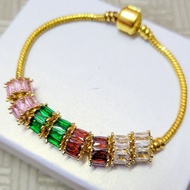 ASWA 24K Spacer Charms Gold for pandora charms bracelet bangle diy bracelet