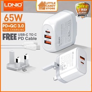 LDNIO® 65W GaN Super Fast Charge A3511Q USB Charger PD + QC3.0 Universal Smartphone Tablet Laptop Po