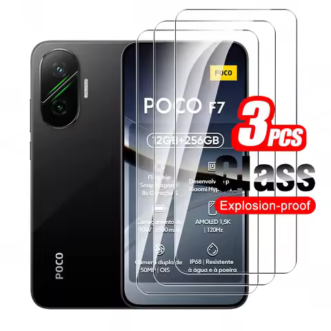 3Pcs Screen Glass For POCO F7 Tempered Glass Screen Protector Case Friendly Xiaomi POCO F7 5G 2025 G