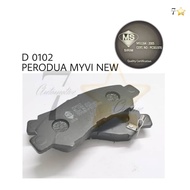 PERODUA MYVI NEW 2018 YEAR D0102 FRONT BRAKE PAD