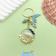 KA Key Ring, Conch Shiny Pendant Car Key Chain, High Quality Sea Horse Zinc Alloy Durable Marine Animal Pendant DIY Jewelry Decorate