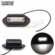 Factory Supply 6LED White Light License Plate Brake Tail Light Car Truck Trailer Side Warning Light 