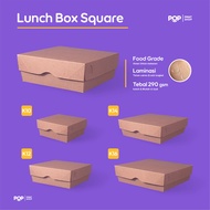 Paper Lunch Box Square | 290gsm thick | Food Grade Waterproof Lamination | Size K10|K12|K14|K16