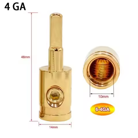 New Pure Copper Car Audio Connector 0GA 4GA 8GA Gold Silver Car Speaker Wire Terminal Wire Reducer