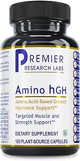 Premier Research Amino HGH, Amino Acid-Based Growth Hormone Support, Dietary Supplement, 105 Plant S