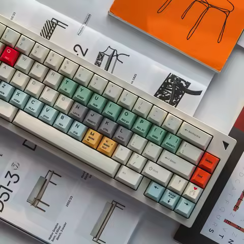 FBB Keycaps Leitch Editor Retro Style PBT Keycap DIY Set 1.7mm Thickness For 61/68/84/87/96/100/104/