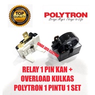 PTC RELAY DAN OVERLOAD KULKAS POLYTRON 1 PINTU / RELAY POLYTRON KULKAS 1 PINTU