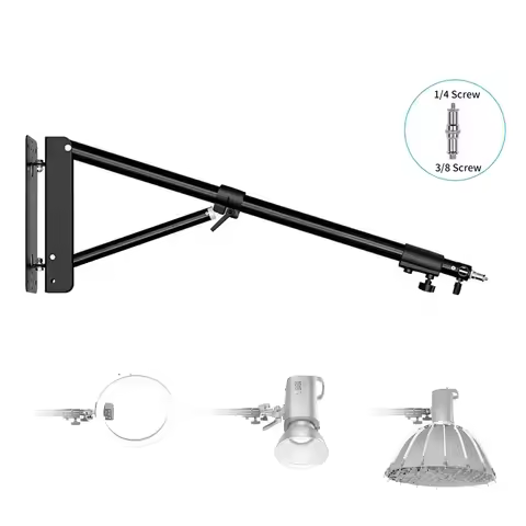 100/135/ 170cm Wall Mounting Triangle Boom Arm Photography Strobe Light, Monolight, Softbox, Umbrell