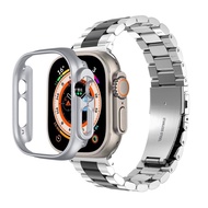 Dây Đeo Bằng Thép Không Gỉ + Ốp Cho Apple Watch Dây Đeo Cổ Tay Kim Loại Siêu 49Mm Dây Đeo I Watch 8