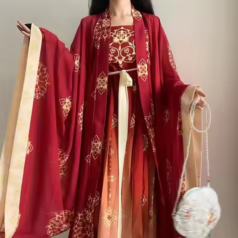 Traditional Chinese Women's Hanfu Clothing Stage Outfit Cosplay Stage Wear Costume Trailing Dress Em