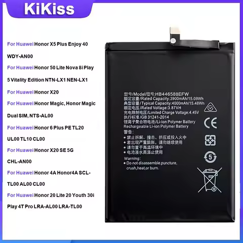 Battery For Huawei Honor X5 Plus 50 Lite Magic 6 Plus X20 SE 5G 4A 20 Lite 4X 6 7i 90 Lite 5G X8 202